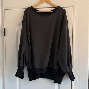 We The Free Charcoal Gray Oversized Sweatshirt